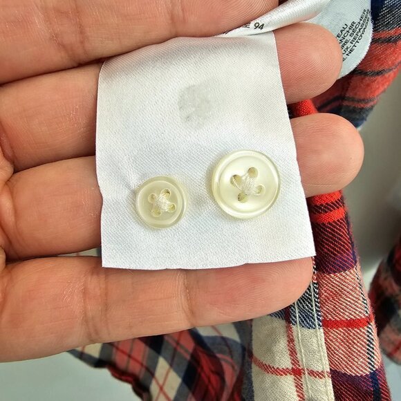 Men's Red/Blue plaid long sleeve button down, XS, Label of Graded Goods by H&M - Picture 5 of 9